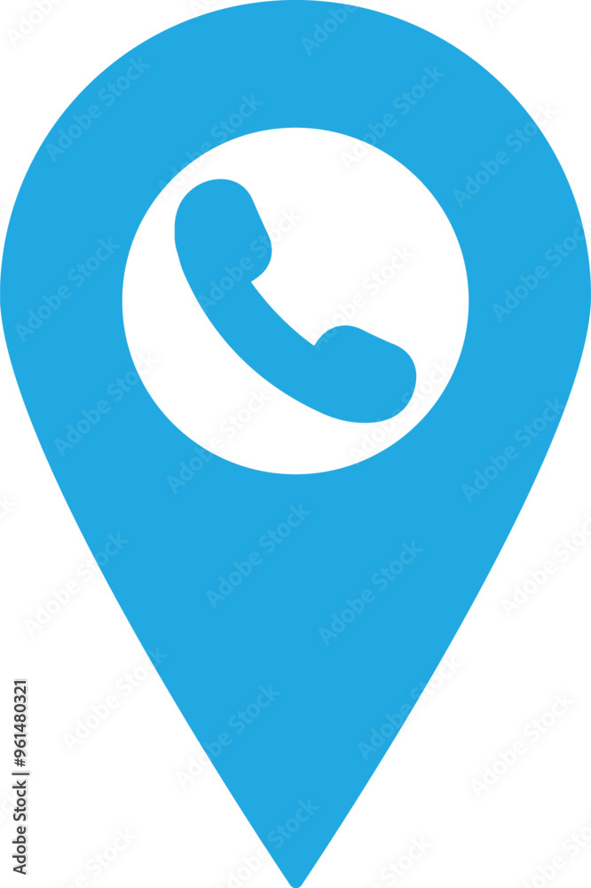 Poster location pin with phone call icon . map pointer with symbol telephone . telephone location pin icon 