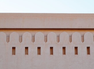 Beige Fortified Wall With Merlons Close-Up View © Valeriia Zub