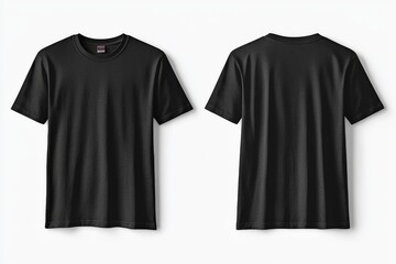 Black Tshirt Mockup Front and Back Isolated created with Generative AI