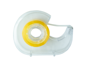 Adhesive tape dispenser with tape inside.
