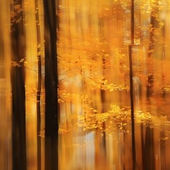 Captivating and serene, this image captures an abstract representation of an autumn forest, with a focus on the golden leaves making it an ideal wallpaper or background best-seller 