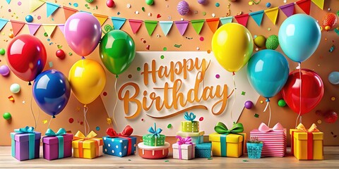 Celebrate with vibrant balloons, sparkling decorations, and heartfelt messages expressing joyous birthday wishes to mark a special day filled with love and laughter.