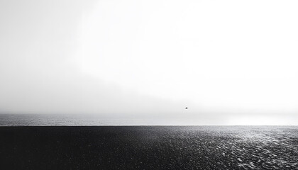 Fototapeta premium A large expanse of blank space with just a tiny dot or small shape in the corner, emphasizing minimalism