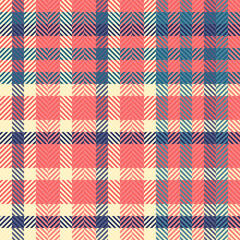 Merry tartan vector textile, pixel texture fabric pattern. Hounds seamless check plaid background in red and light colors.