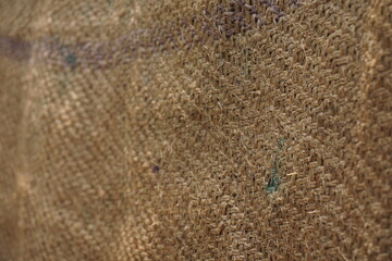 Closeup shot of Gunny bag fabric texture surface, Gunny fabric surface background, Seamless brown fabric surface backdrop