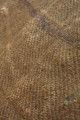 Closeup shot of Gunny bag fabric texture surface, Gunny fabric surface background, Seamless brown fabric surface backdrop