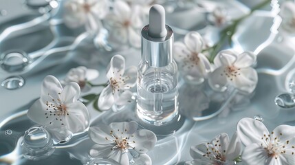Delicate Dropper Bottle with Cherry Blossoms