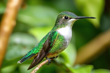 Fototapeta premium Ruby-throated Hummingbird (archilochus colubris) in flight