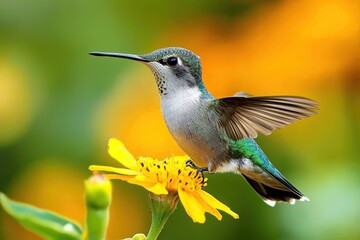 Fototapeta premium Ruby-throated Hummingbird (archilochus colubris) in flight