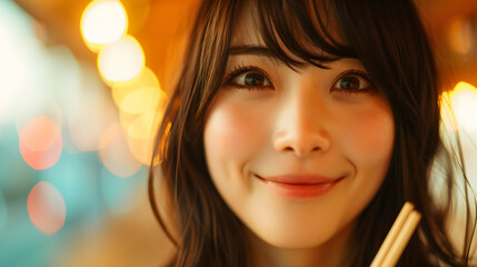 Happy Temptation Attractive Asian Young Student