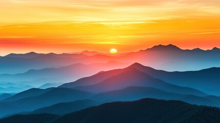 Obraz premium Sunrise Over Majestic Mountain Range