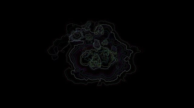 Glowing neon ripples. Neon pulse. Radiant spots.