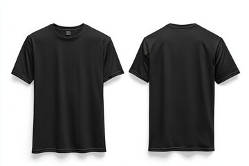 Black Tshirt Mockup Front and Back Isolated created with Generative AI