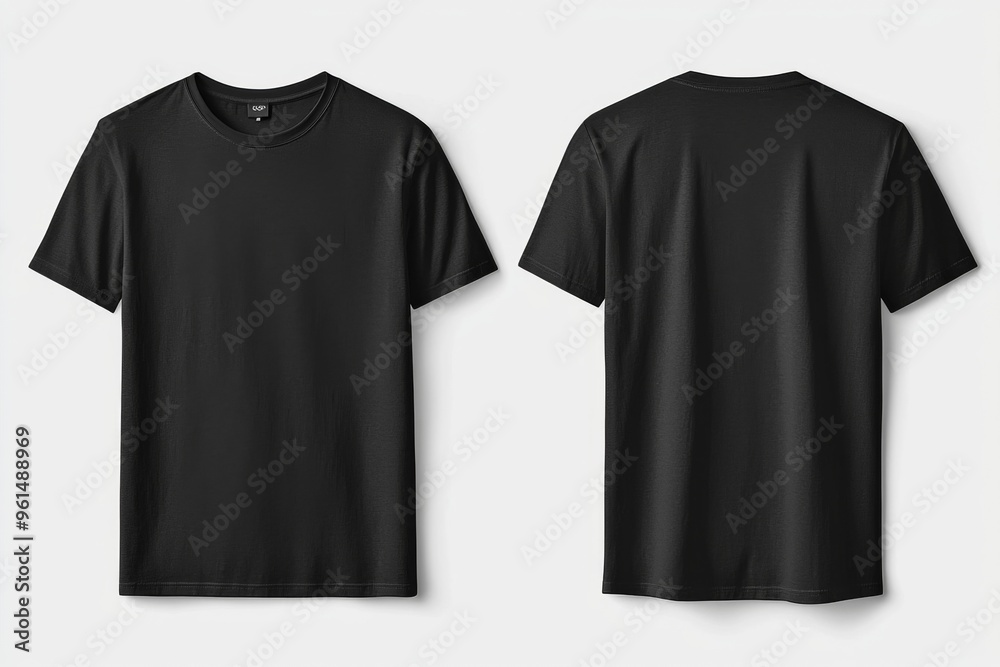 Wall mural black tshirt mockup front and back isolated created with generative ai