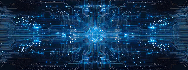 Obraz premium Tech-Inspired Blue Circuit Art