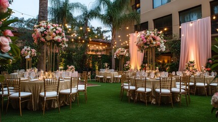Romantic Outdoor Wedding Reception