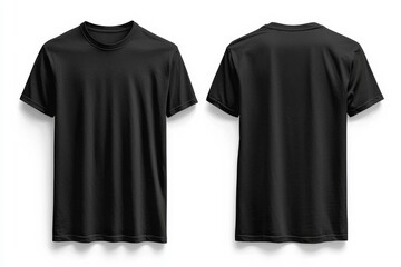 Black Tshirt Mockup Front and Back Isolated created with Generative AI