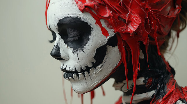 A portrait of Calavera Catrina. Sugar skull makeup. Dia de los muertos. Day of The Dead. Halloween. - Powered by Adobe