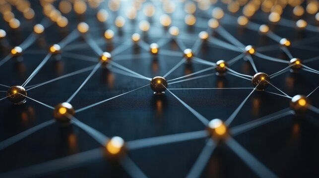 abstract visualization of corporate governance interconnected nodes represent board oversight clean lines and professional color scheme convey best practices infographic style