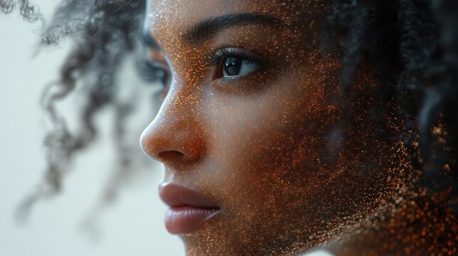 aigenerated portrait merging the features of various global ethnicities creating a futuristic representation of human diversity and unity