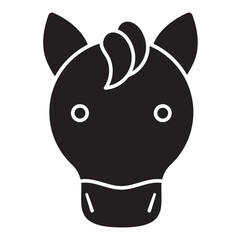 Horse cartoon vector glyph icon