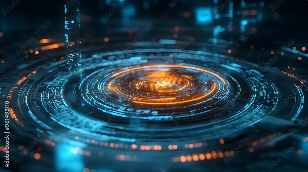 Poster holographic digital asset tracking system featuring real time data visualization and dynamic updates