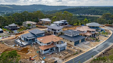 Aerial View of New Construction Homes