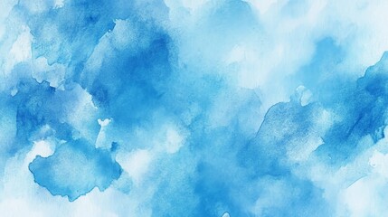 Fototapeta premium A soft and ethereal watercolor background with shades of blue, evoking a sense of serenity, calmness, and endless sky. It can symbolize peace, tranquility, and the vastness of nature.