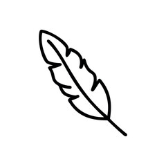 feather, minimalistic illustration, black and white, vector art, simple design, sketch style, contour, isolated on white background
