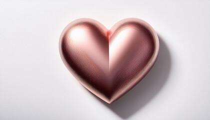 Obraz premium Heart Shape with Shadow: Romantic Valentine's Day Clip Art