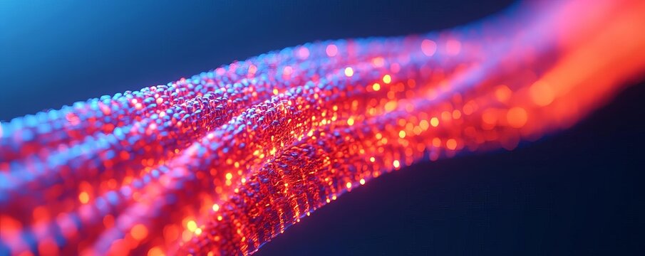 Fiber-type transformation, change from fast-twitch to slow-twitch, adaptive response, 3D illustration