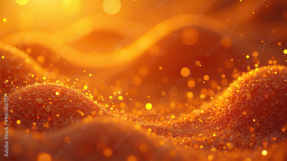 Poster abstract wave background of golden bokeh lights festive