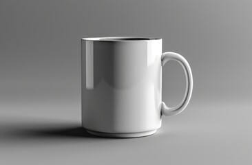 Obraz premium White Ceramic Mug on Grey Background
