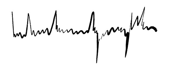 Fototapeta premium A black and white drawing of a wave with the word 