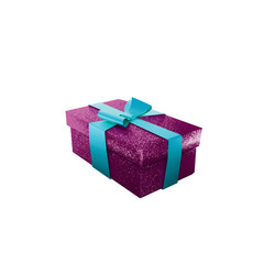 christmas present gift box, transparent background