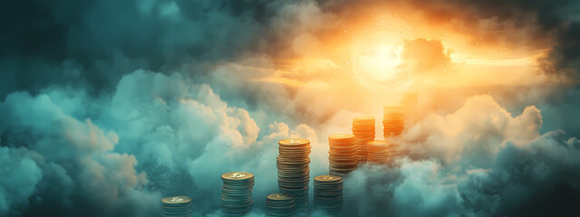 Obraz premium Cloud Computing Financial Growth