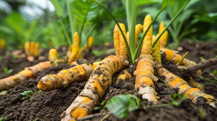 Turmeric Root in the Garden © caucul