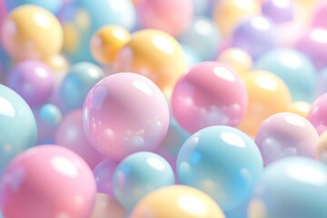 3D render of an abstract background with pastel spheres