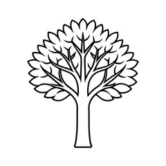Obraz premium Elegant black tree icon vector illustration, perfect for logos, branding, decor, and nature-themed designs. A versatile and stylish graphic for various creative projects.