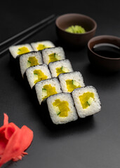 Kappa maki on a black background