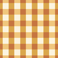 Fototapeta premium Buffalo check pattern. Plaid background. Checkered seamless pattern. Yellow, orange and brown stripes.