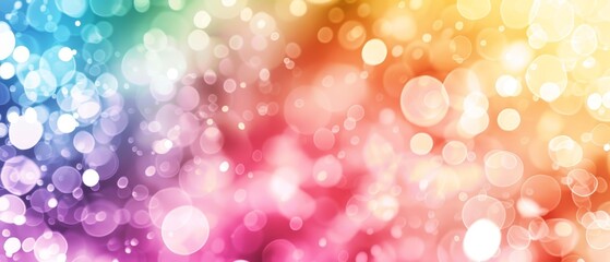 Obraz premium A blurred, multicolored backdrop filled with numerous bubbles, encircled by hues of the rainbow