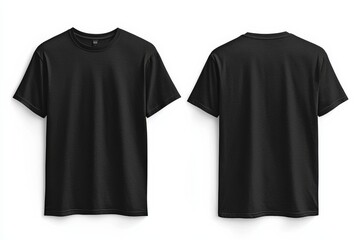Black Tshirt Mockup Front and Back Isolated created with Generative AI