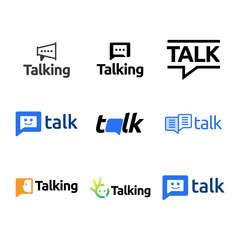 Set of Modern Chat Talk Logo Design Vector Template