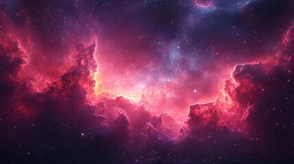 dreamy night sky scene in rich maroon hues twinkling stars swirling nebulas and distant galaxies atmospheric and moody subtle gradients create depth and wonder