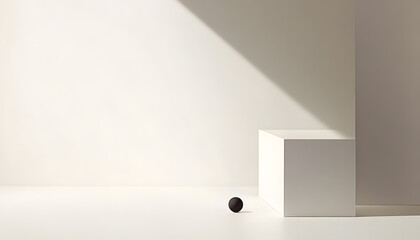Fototapeta premium A large expanse of blank space with just a tiny dot or small shape in the corner, emphasizing minimalism