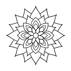 Mandala line art vector illustrator