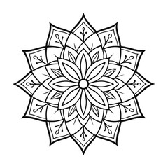 Mandala line art vector illustrator