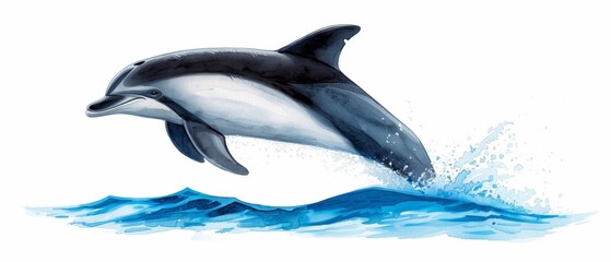 dolphin leaps from water, head above surface