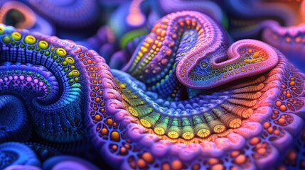 Luminous glow highlighting intricate patterns